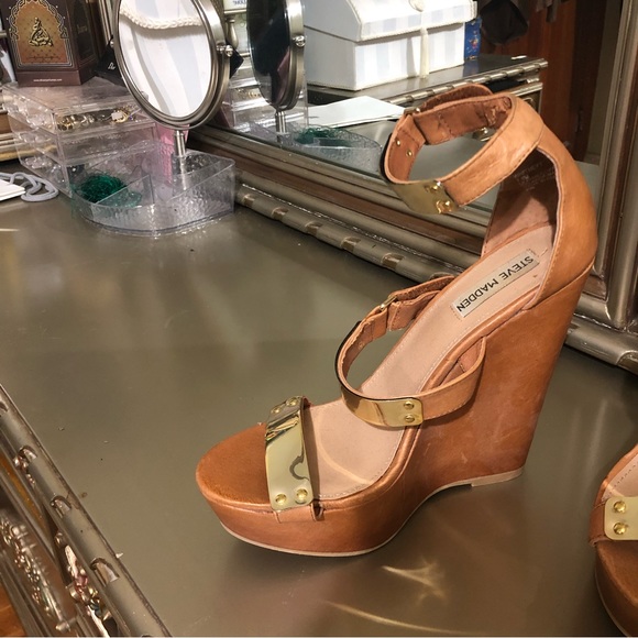 Steve Madden Women's Brown  Platform Wedge Size 7.5M - Picture 6 of 11